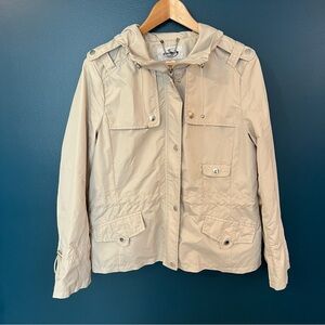 Women's Beige Sportek Hooded Spring Jacket Medium